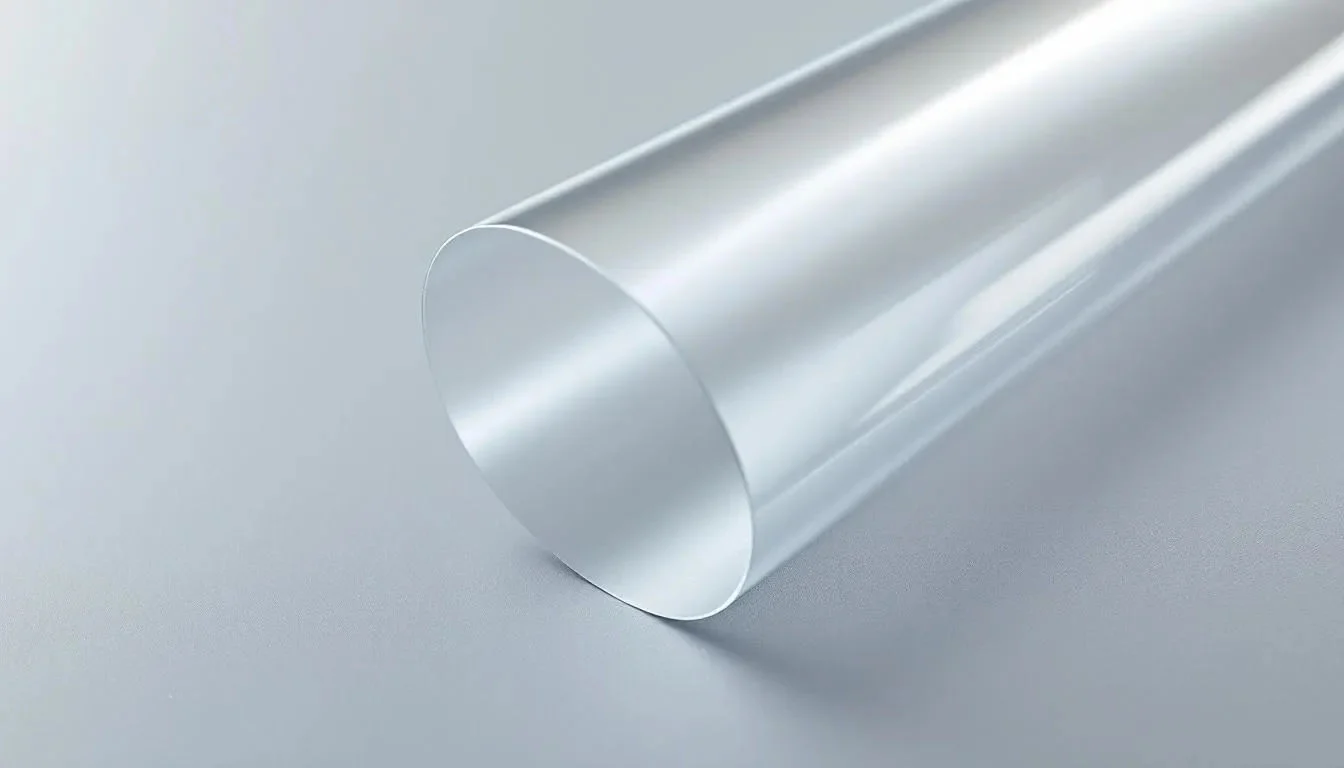 Close-up-transparent-PET-film This close-up shows a transparent PET film material, emphasizing its clarity and high surface quality. The polyester film made of polyethylene terephthalate underlines its exceptional properties and its application potential in various industries.